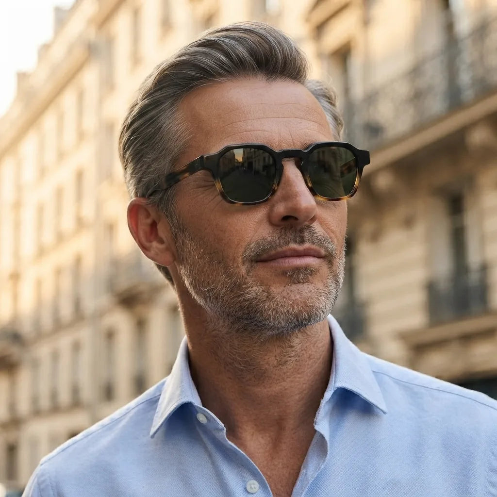 Le Carré moka porté (homme 25 ans)