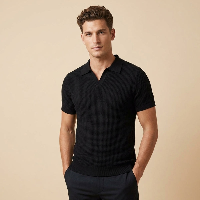 Mens Slim Fit Polo Shirt - Black
