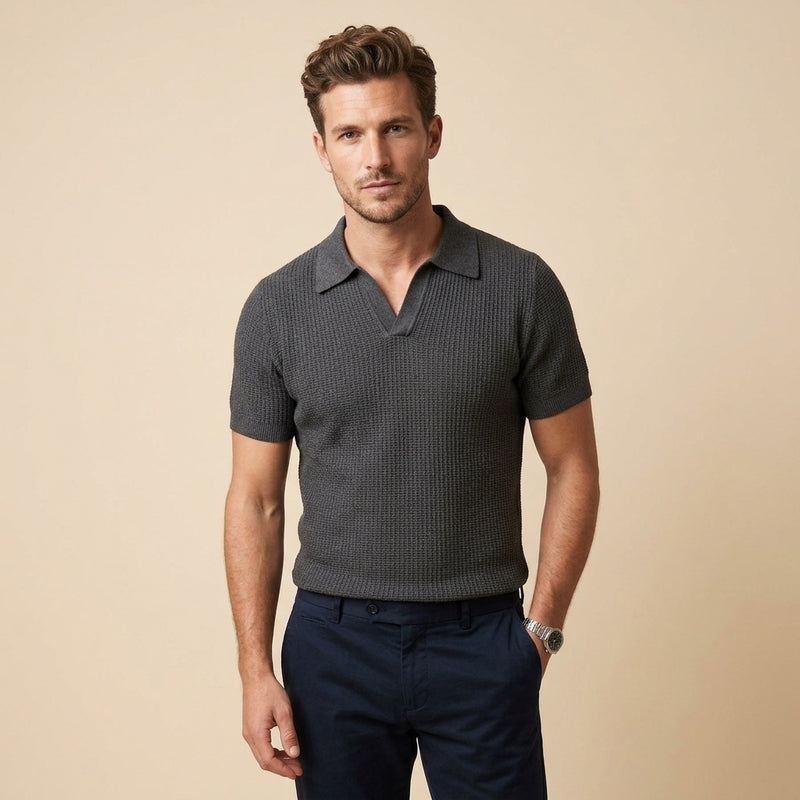 Mens Slim Fit Polo Shirt - Gray
