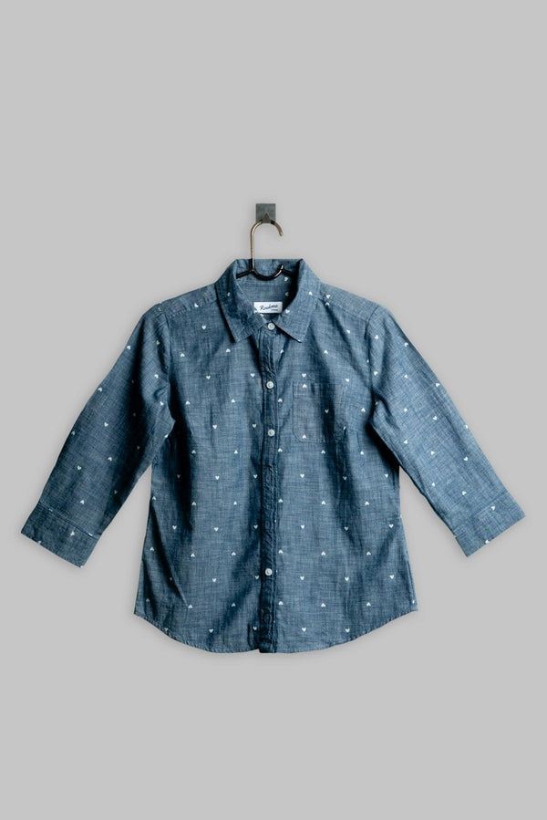 The Positano Chevron Knit Polo - Slate Blue