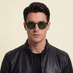 TS-V2 Black Top Beige Bottom Frame Green Lens - male