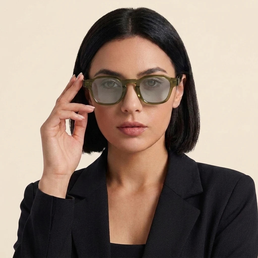 TS-V2 Olive Green Frame Light Gray Lens - female