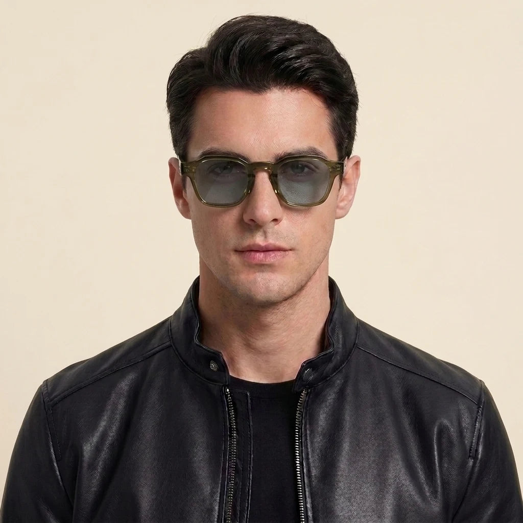 TS-V2 Olive Green Frame Light Gray Lens - male