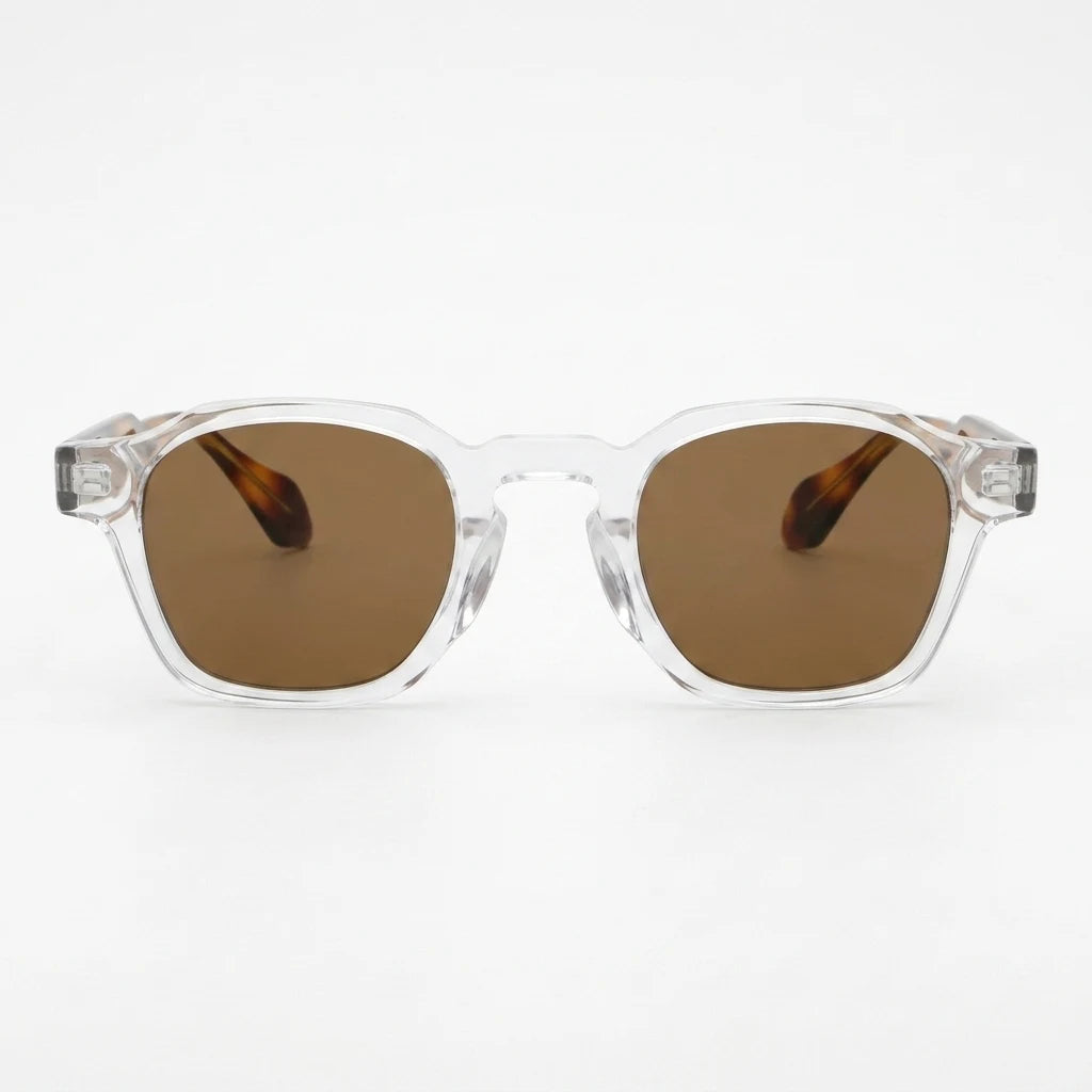 TS-V2 White Frame Brown Lens - frontal